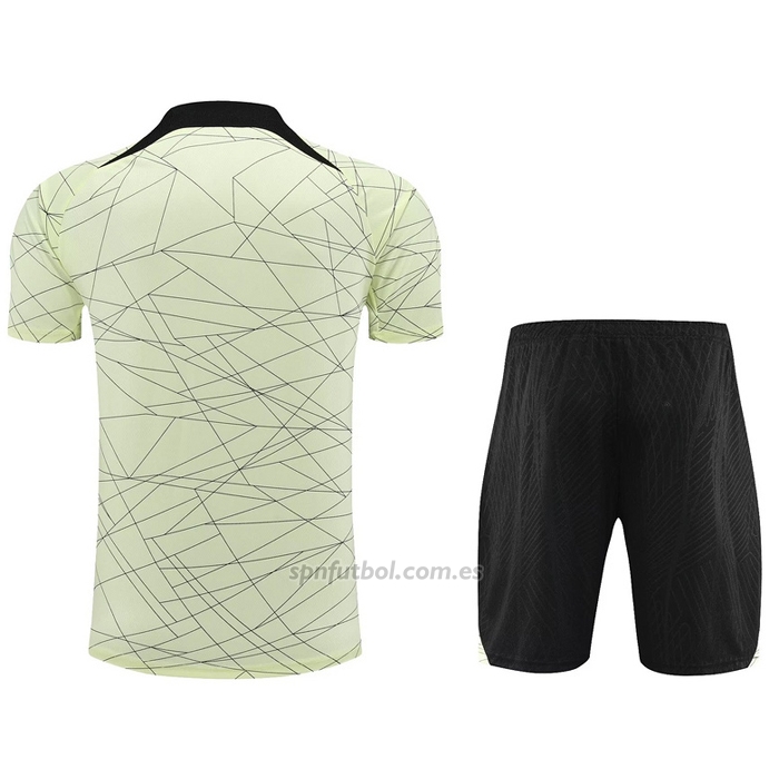 Chandal del Paris Saint-Germain Jordan Manga Corta 2023-2024 Amarillo - Pantalon Corto